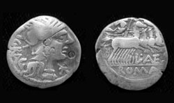 L. Antestius Gragulus, Denarius, Jupiter Driving Quadriga reverse, Rare